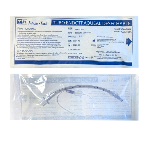 TUBO ENDOTRAQUEAL INHALO-TECH CON GLOBO 5.0 MM