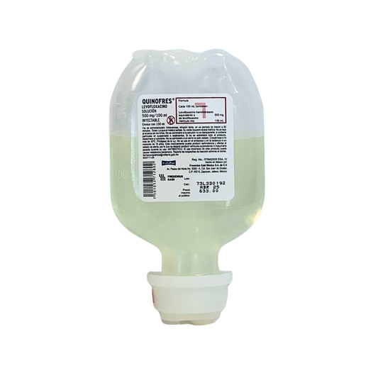QUINOFRES. LEVOFLOXACINO 500MG/100ML. SOLUCIÓN INYECTABLE