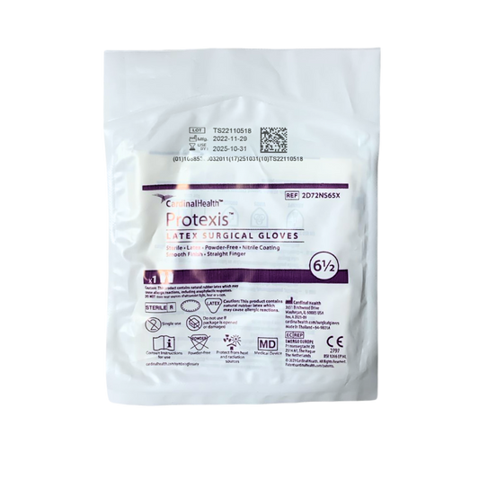 CARDINAL HEALTH. GUANTE NARANJA DE LATEX #6.5 / CONTIENE 5 PARES