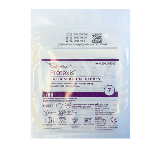 CARDINAL HEALTH. GUANTE NARANJA DE LATEX #7 / CONTIENE 50 PARES