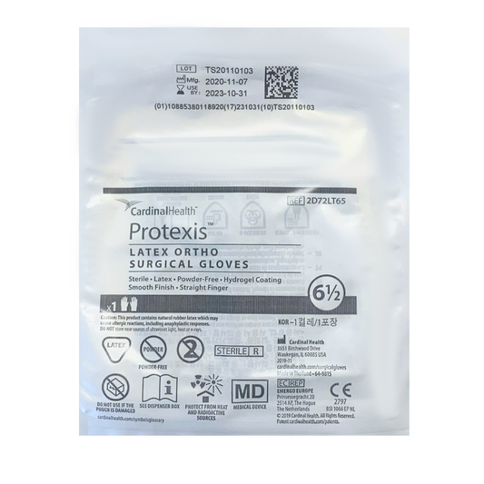 CARDINAL HEALTH. GUANTE ORTOPEDICO DE LATEX #6.5 / CONTIENE 1 PAR