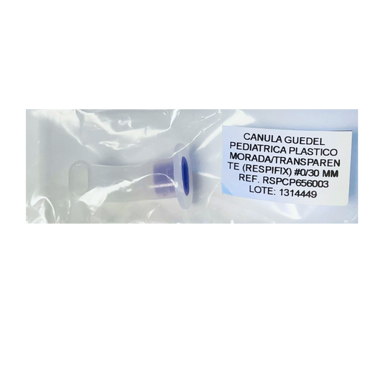 CANULA GUEDEL PEDIATRICA PLASTICO MORADA/TRANSPARENTE #0/30 MM. RESPIFIX