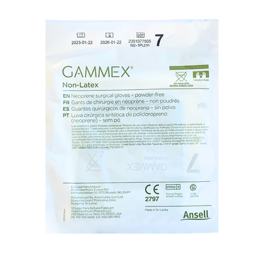 GAMMEX. GUANTE DE NEOPRENO SIN LATEX #7 / CONTIENE 1 PAR