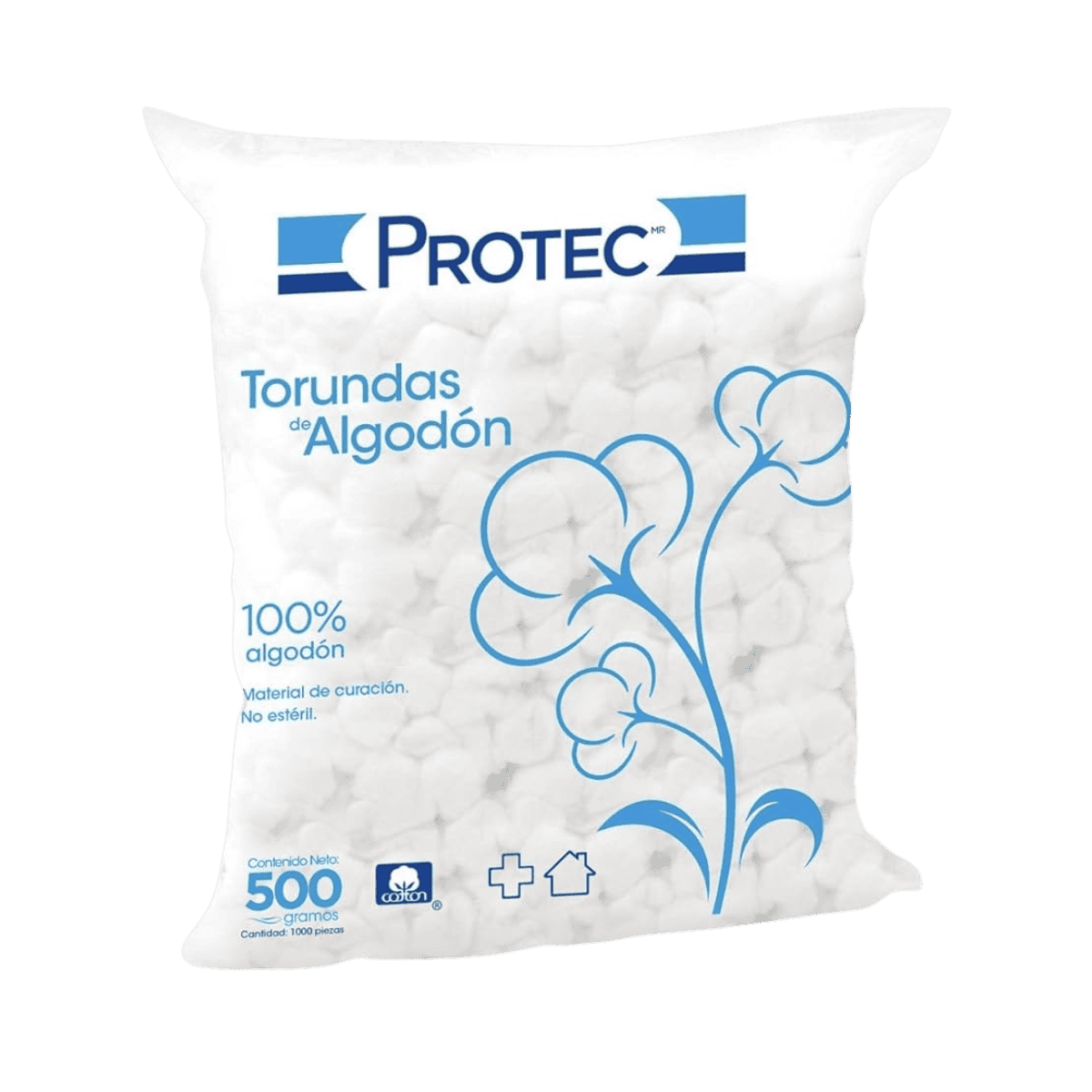 TORUNDAS DE ALGODÓN PROTEC/DE GASA DE 500 GRAMOS