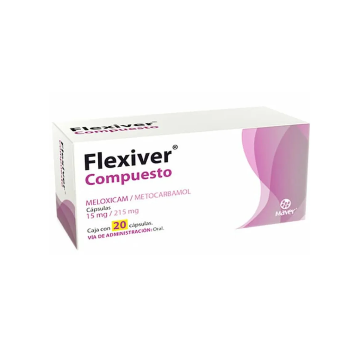 FLEXIVER. MELOXICAM/METOCARBAMOL 15/215MG. 20 CÁPSULAS. MAVER