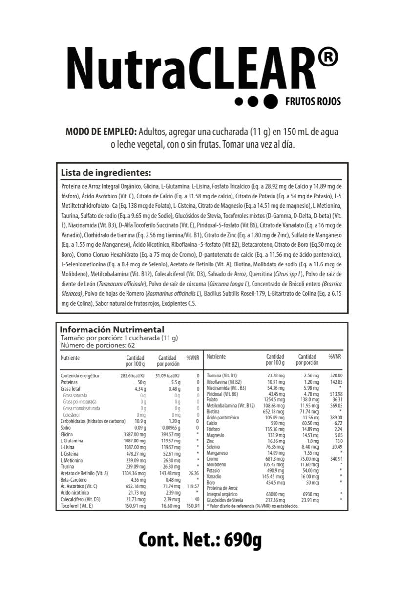 Nutrabiotics NutraCLEAR Frutos Rojos (690 g)
