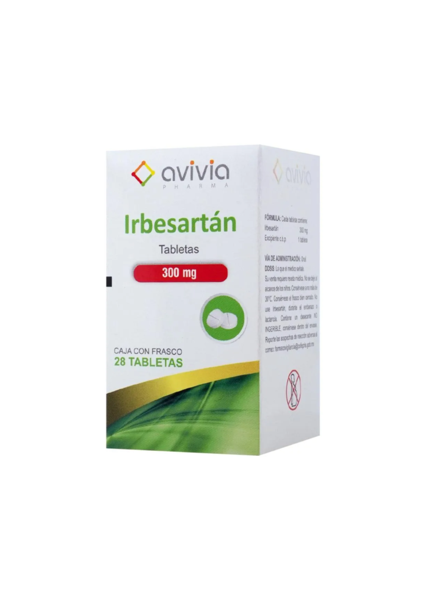 IRBESARTÁN 300 MG. 28 TABLETAS AVIVIA