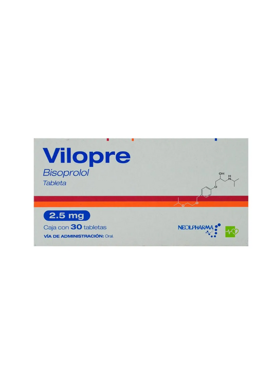 VILOPRE. BISOPROLOL 2.5 MG. 30 TABLETAS