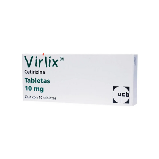 VIRLIX. CETIRIZINA 10 MG. CAJA CON 10 TABLETAS
