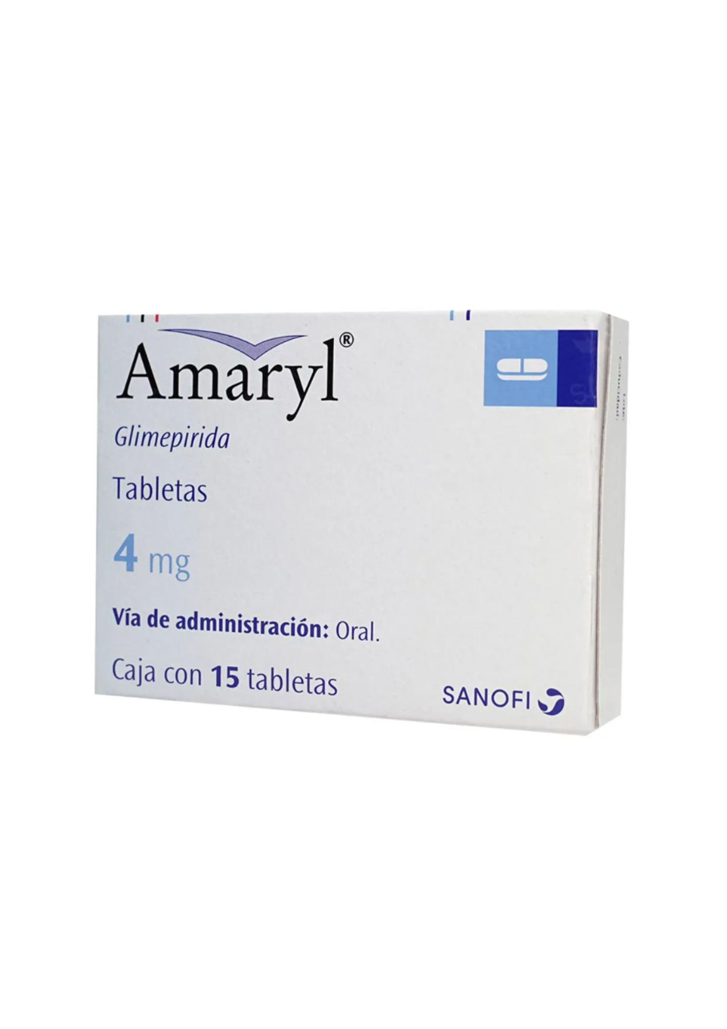 AMARYL. GLIMEPIRIDA 4 MG. 15 TABLETAS