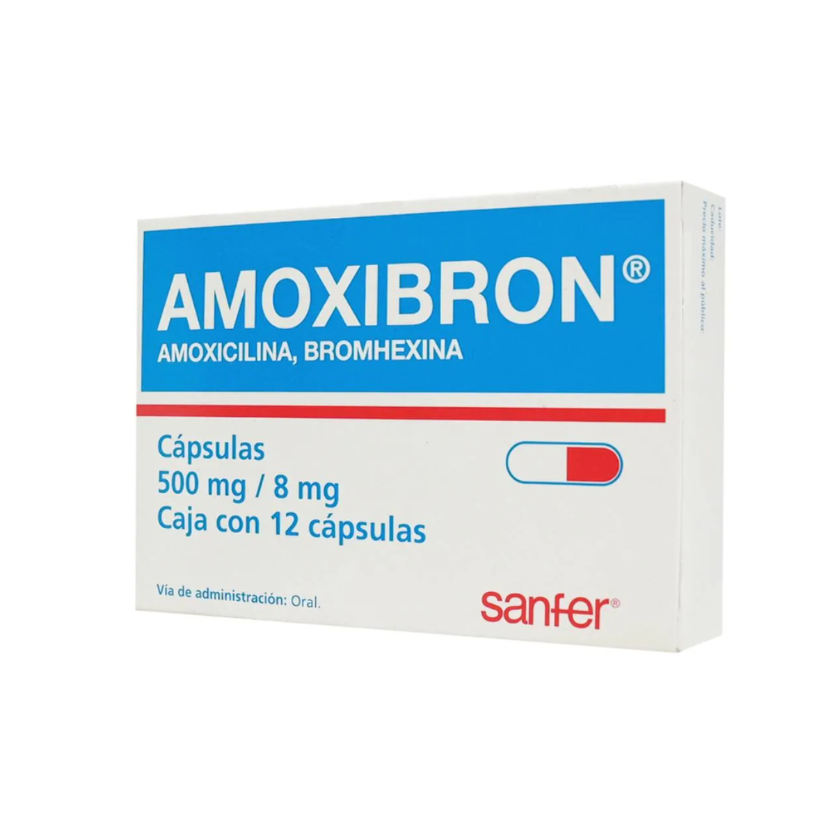 AMOXIBRON 500MG/8MG 12 CÁPSULAS