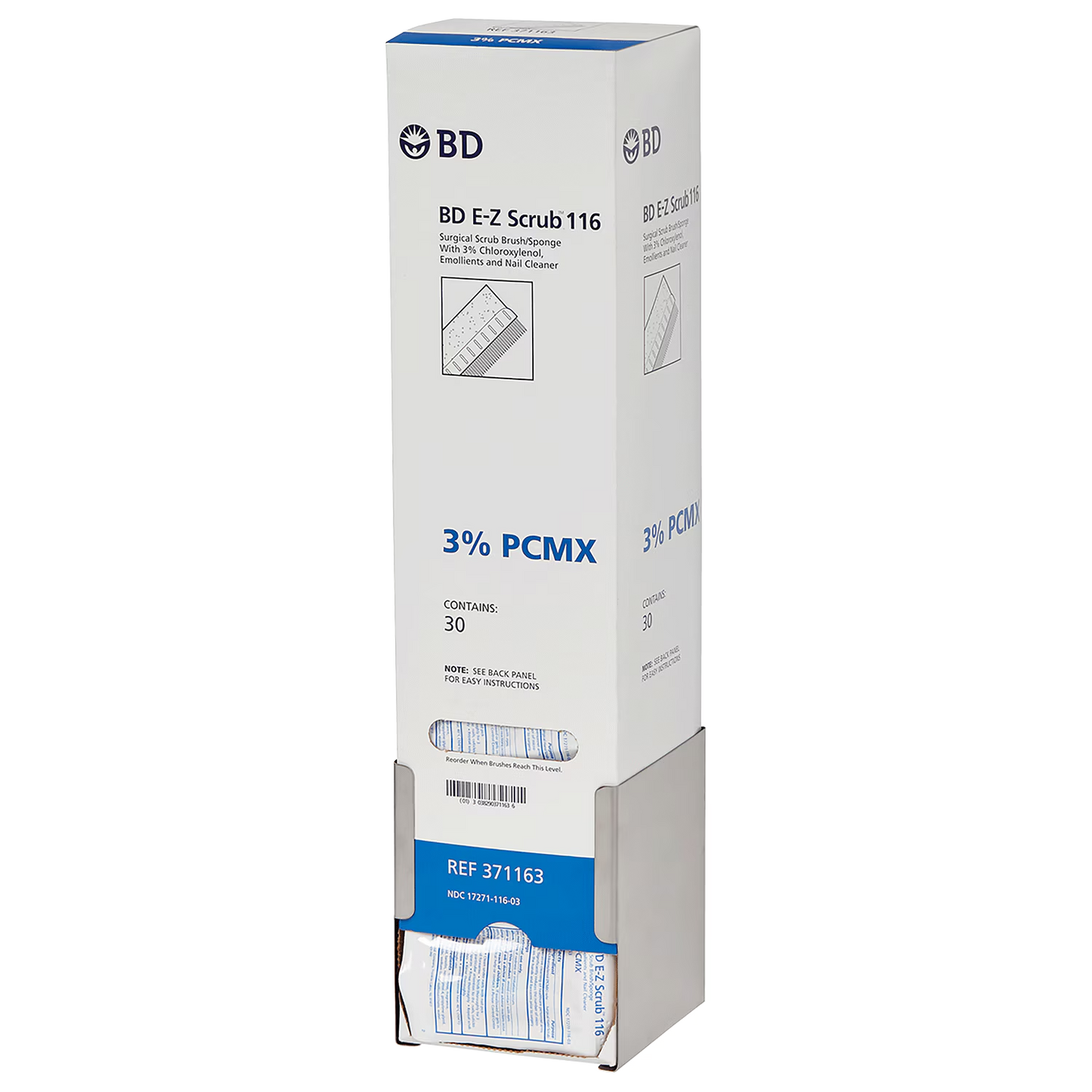 CEPILLO BD CON JABON 3% PCMX / CONTIENE 30 PIEZAS