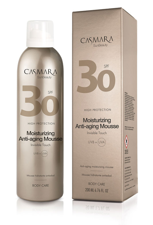 Protector solar Corporal Casmara Moisturizing Anti-aging Mousse SPF 30 UVB + UVA Antiedad Con Vitaminas