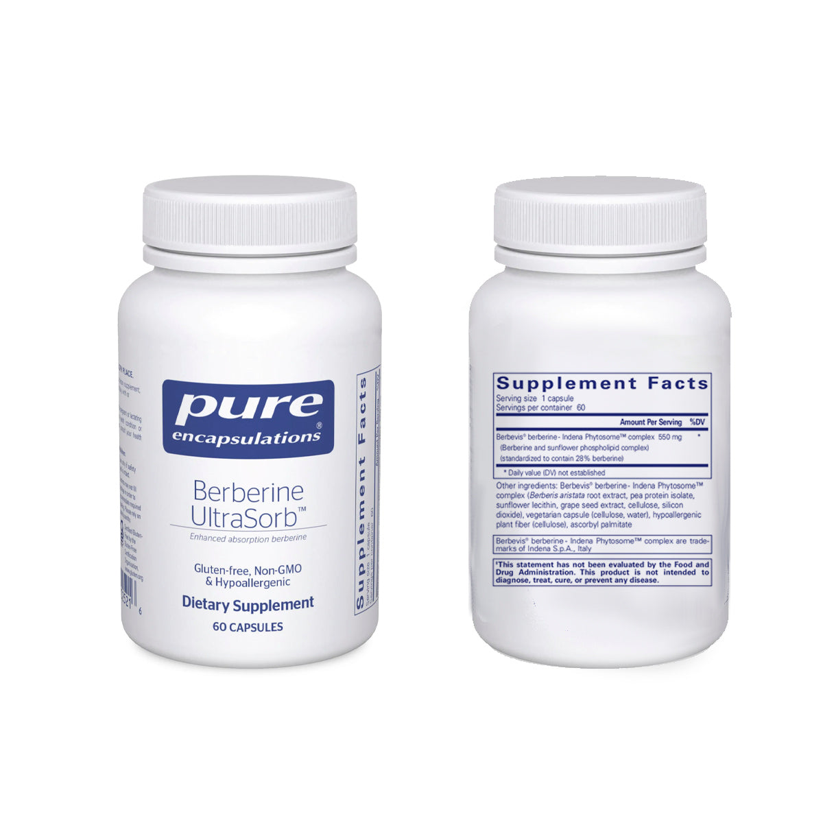 Pure Encapsulations Berberine UltraSorb 60 cápsulas.