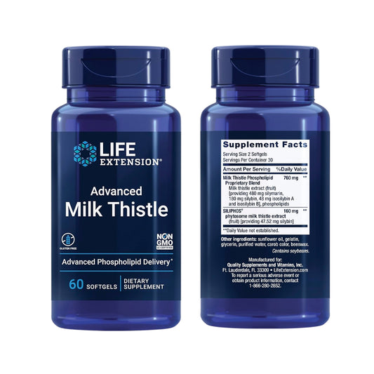 Life Extension Milk Thistle (Silymarin-Silibinis-Ososilybin A & B 760 MG 60 CAPS) Ayuda Al Hígado