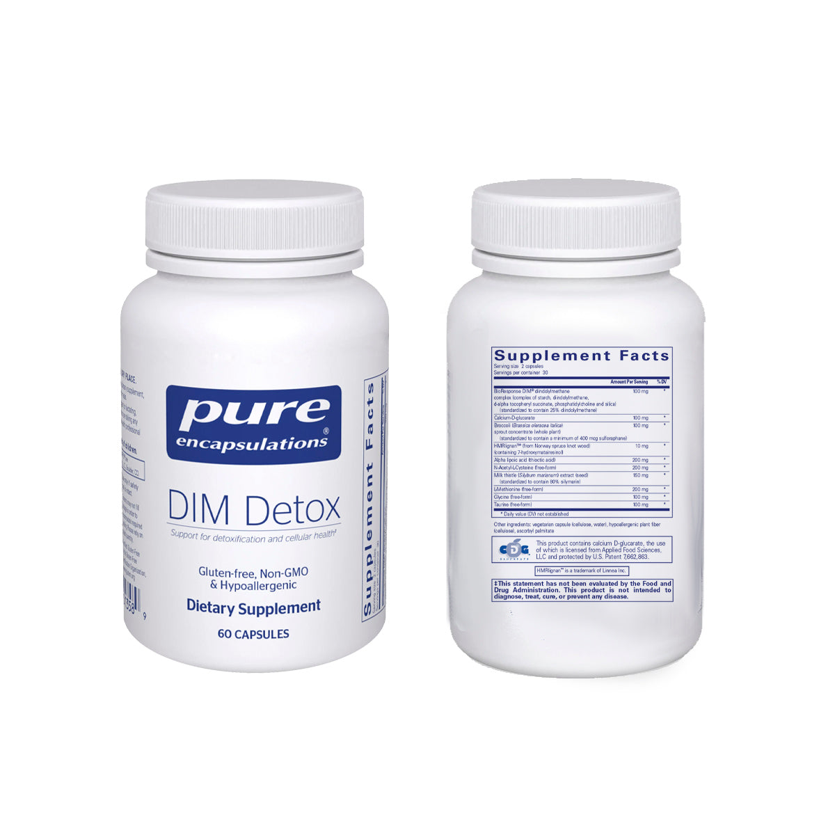 Pure Encapsulations Dim Detox 60 Cápsulas Zafir Medical Center