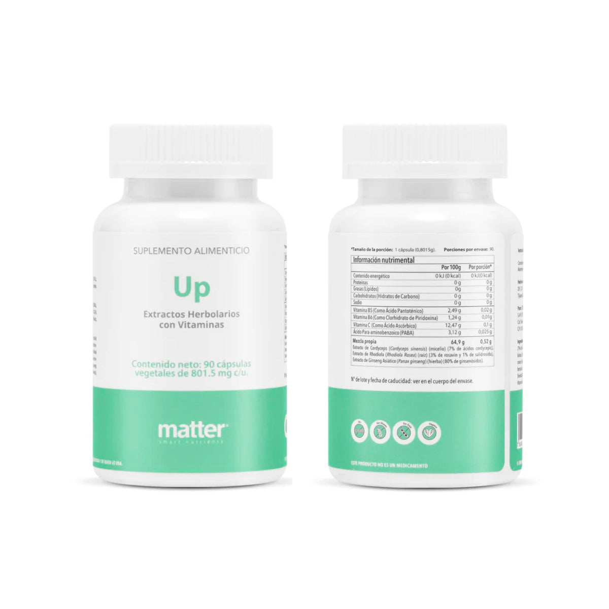 Matter UP Extractos Herbolarios con Vitaminas (90 capsulas)