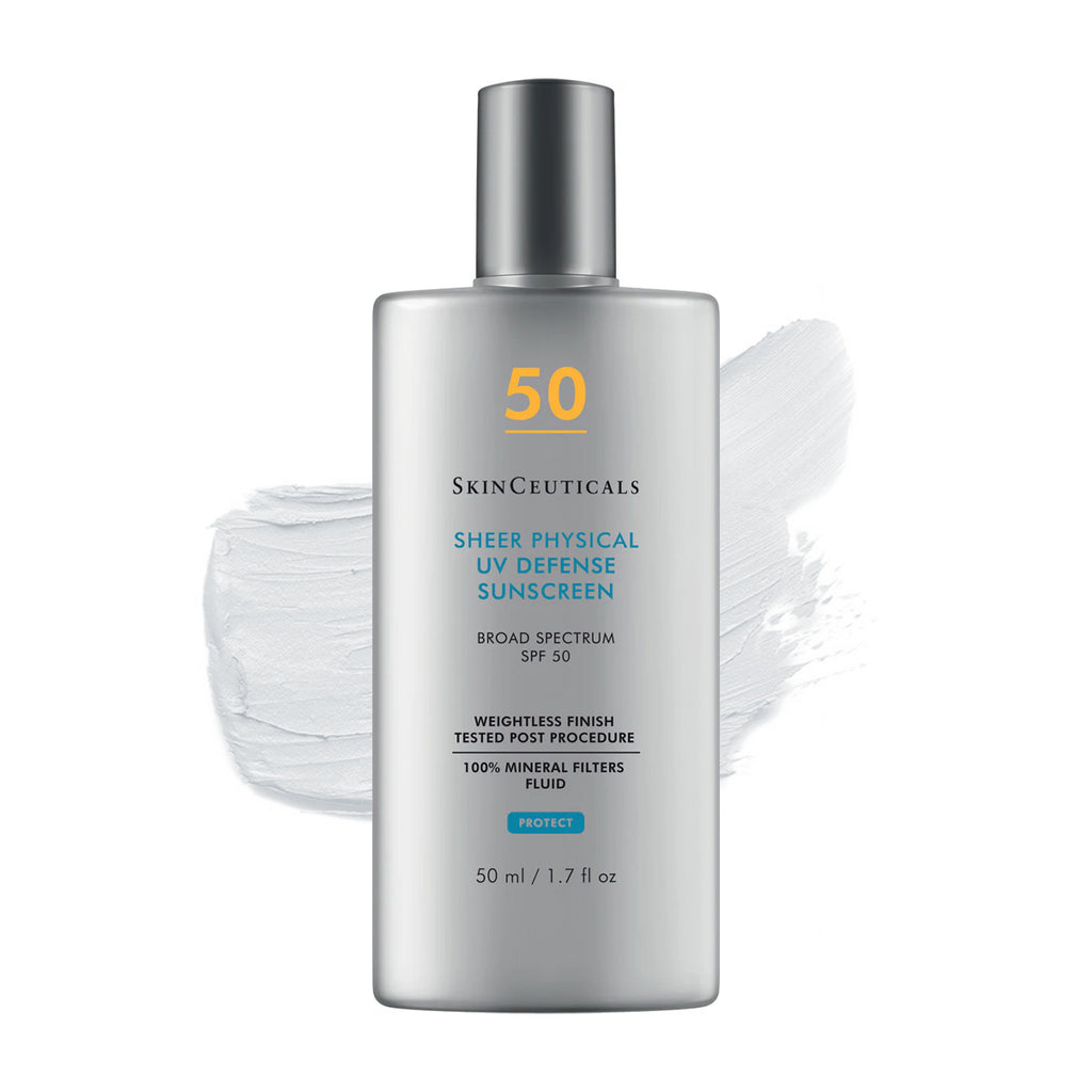SkinCeuticals Sheer Physical UV Denfense SPF 50 Protector solar mineral para el rostro.