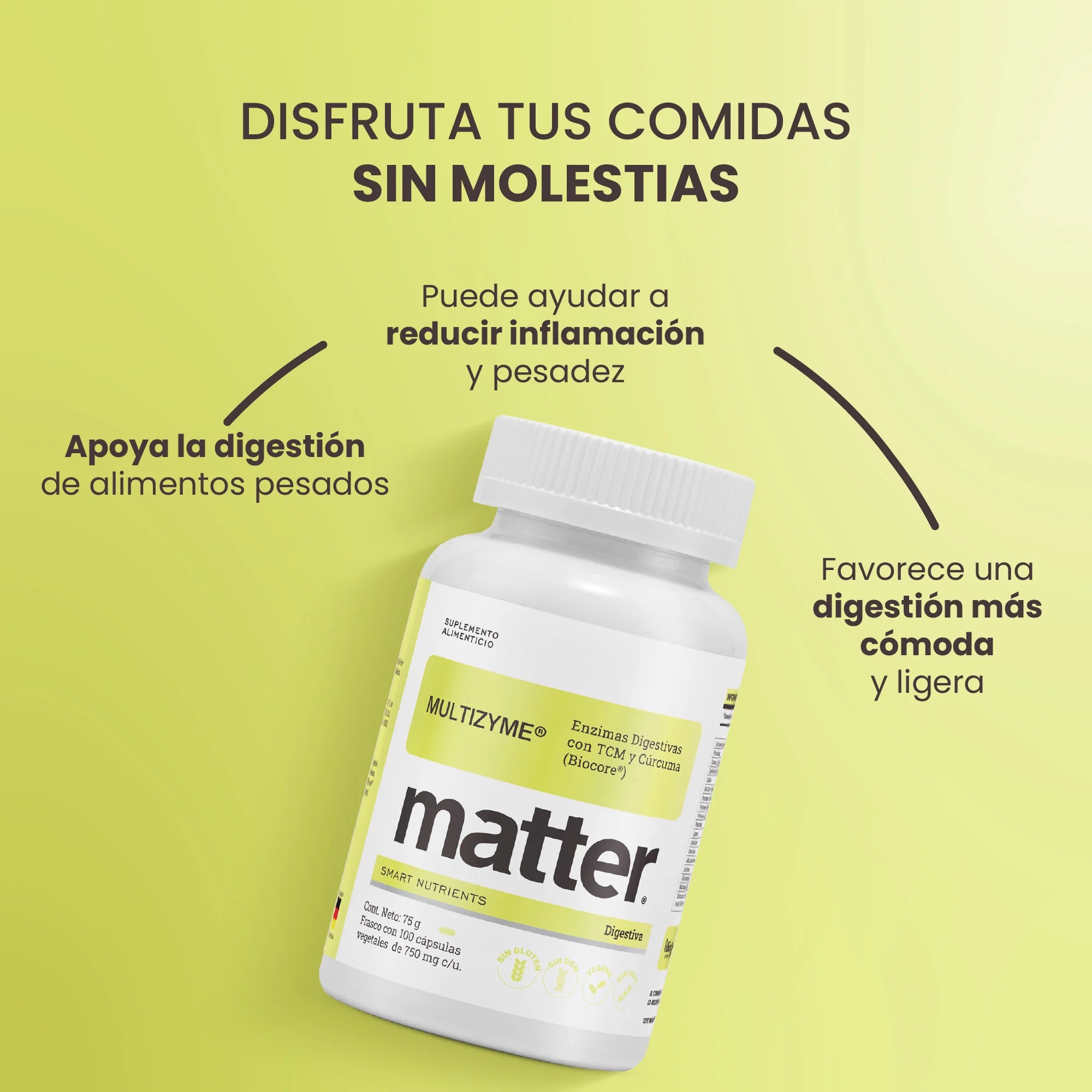 Multizyme Matter Enzimas Digestivas con TCM y Cúrcuma