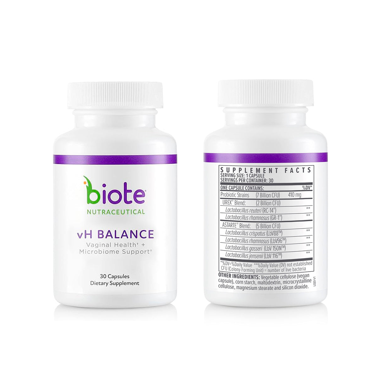 Biote Nutraceutical vH Balance - Salud Vaginal (30 cápsulas)