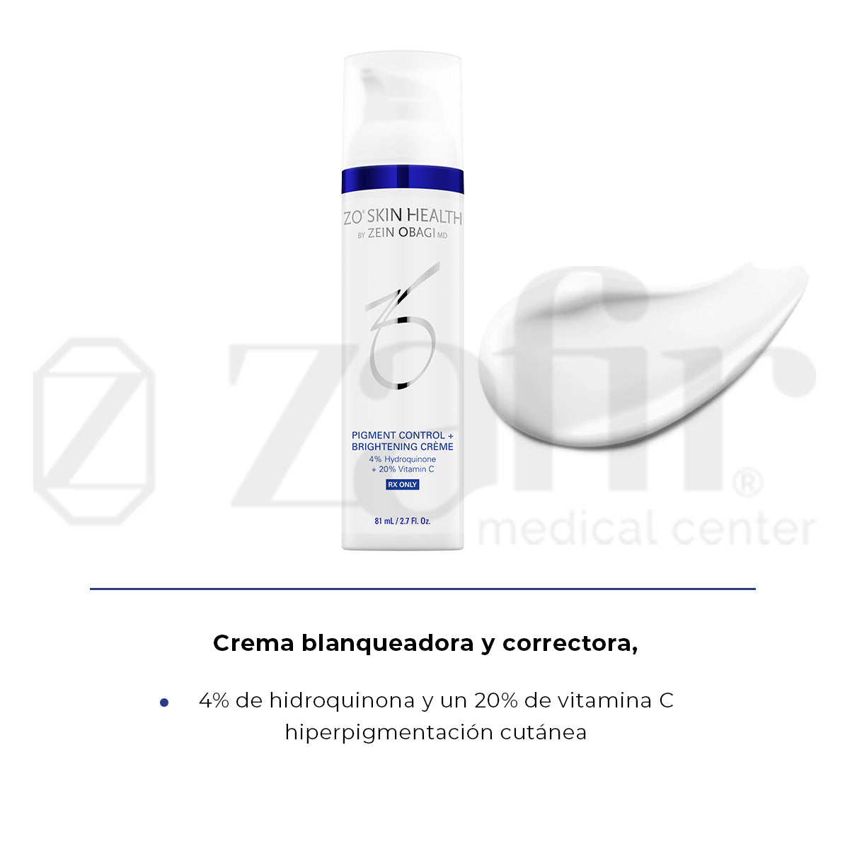 Zo Skin Health Pigment Control+ Brigthening Creme Control De Pigmentos + Crema Blanqueadora