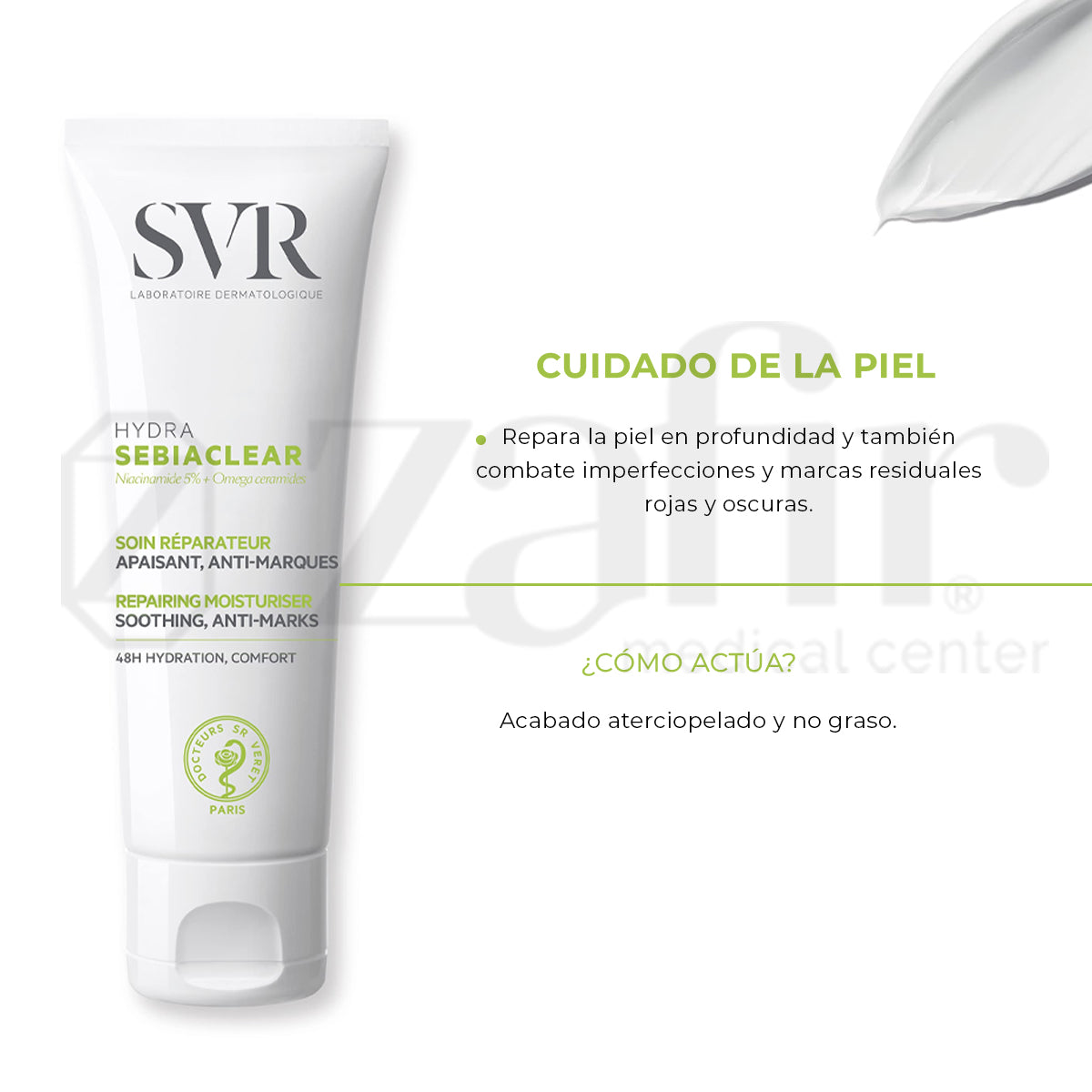 Cuidado Reparador Svr Sebiaclear Hydra Para Piel Grasa Acné