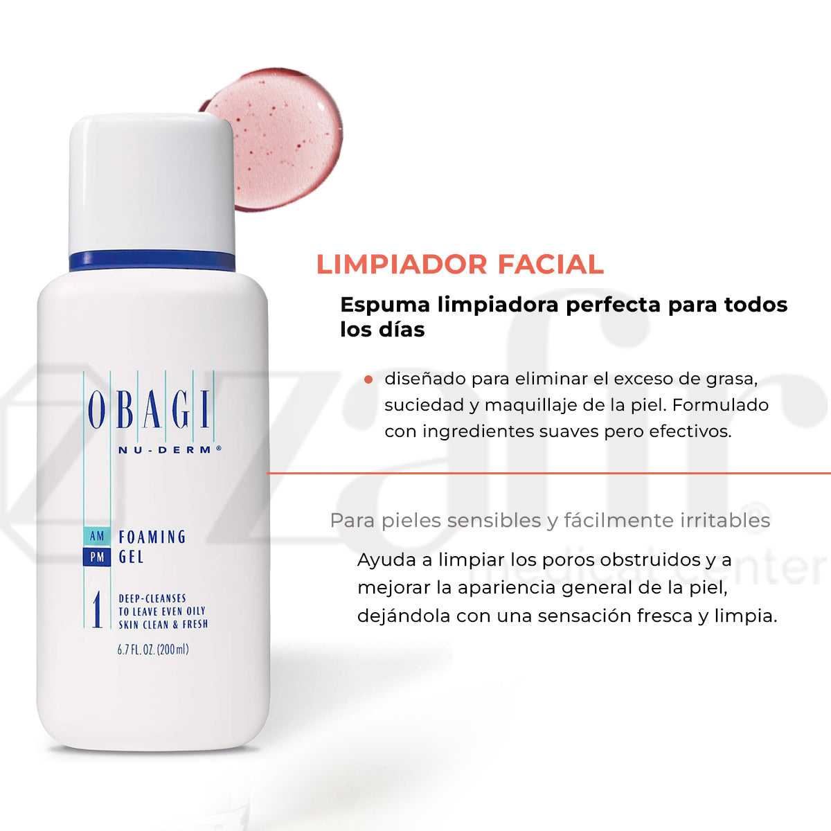 Gel Limpiador Obagi Nuderm Para Eliminar Impurezas - Zafir Medical Center