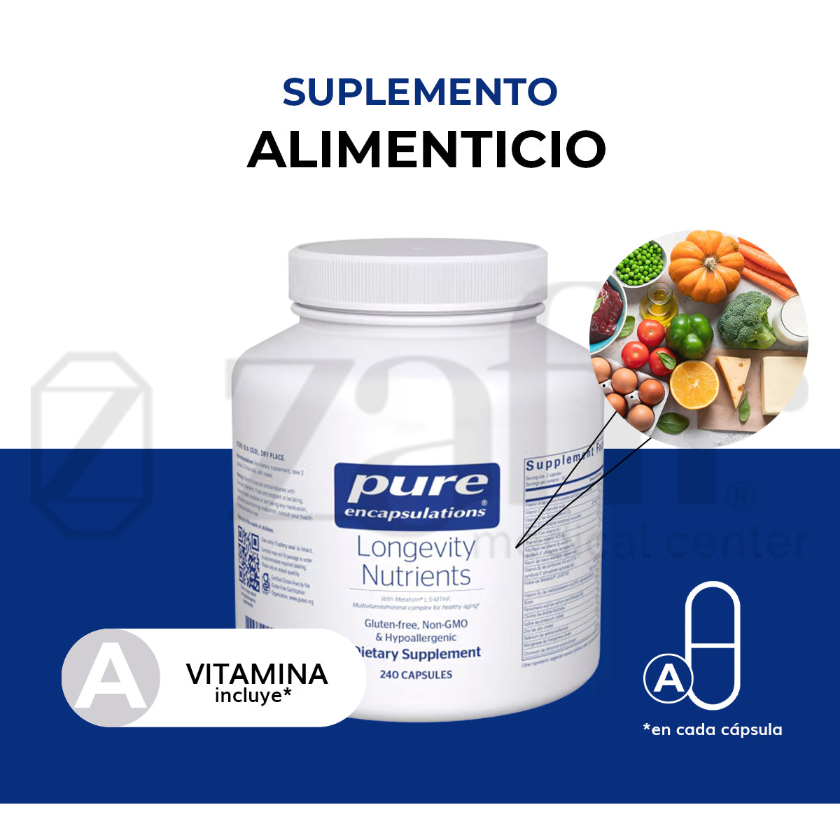 Pure Encapsulations Longevity Nutrients 240 cápsulas