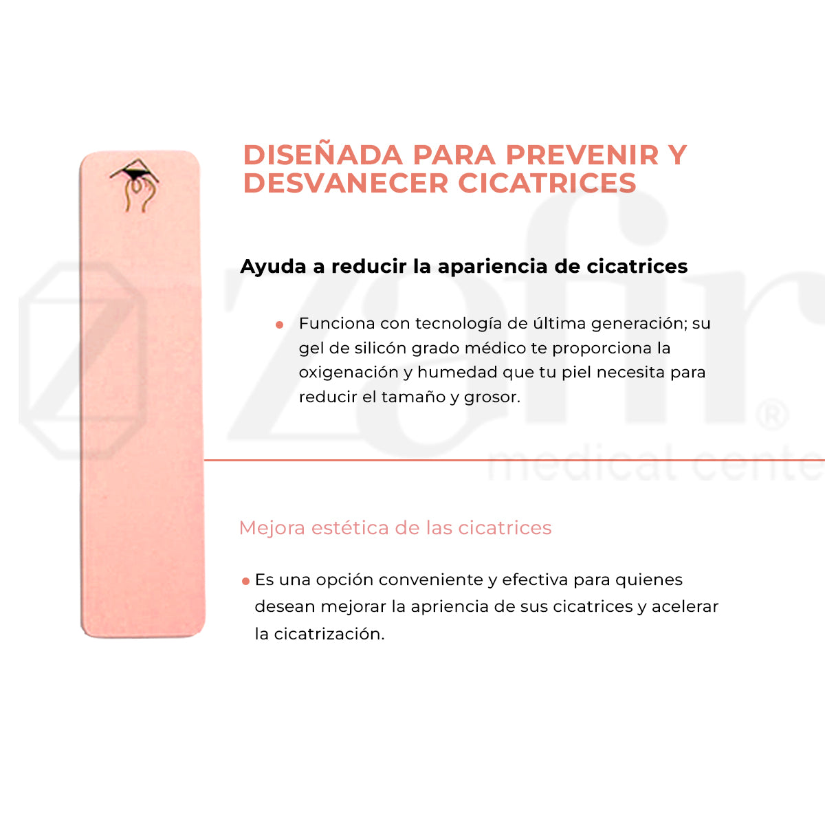 Scar Aid Laminas de silicón para cicatrización BIODERMIS SCG-1106 (15x3.6cmx) - Zafir Medical Center