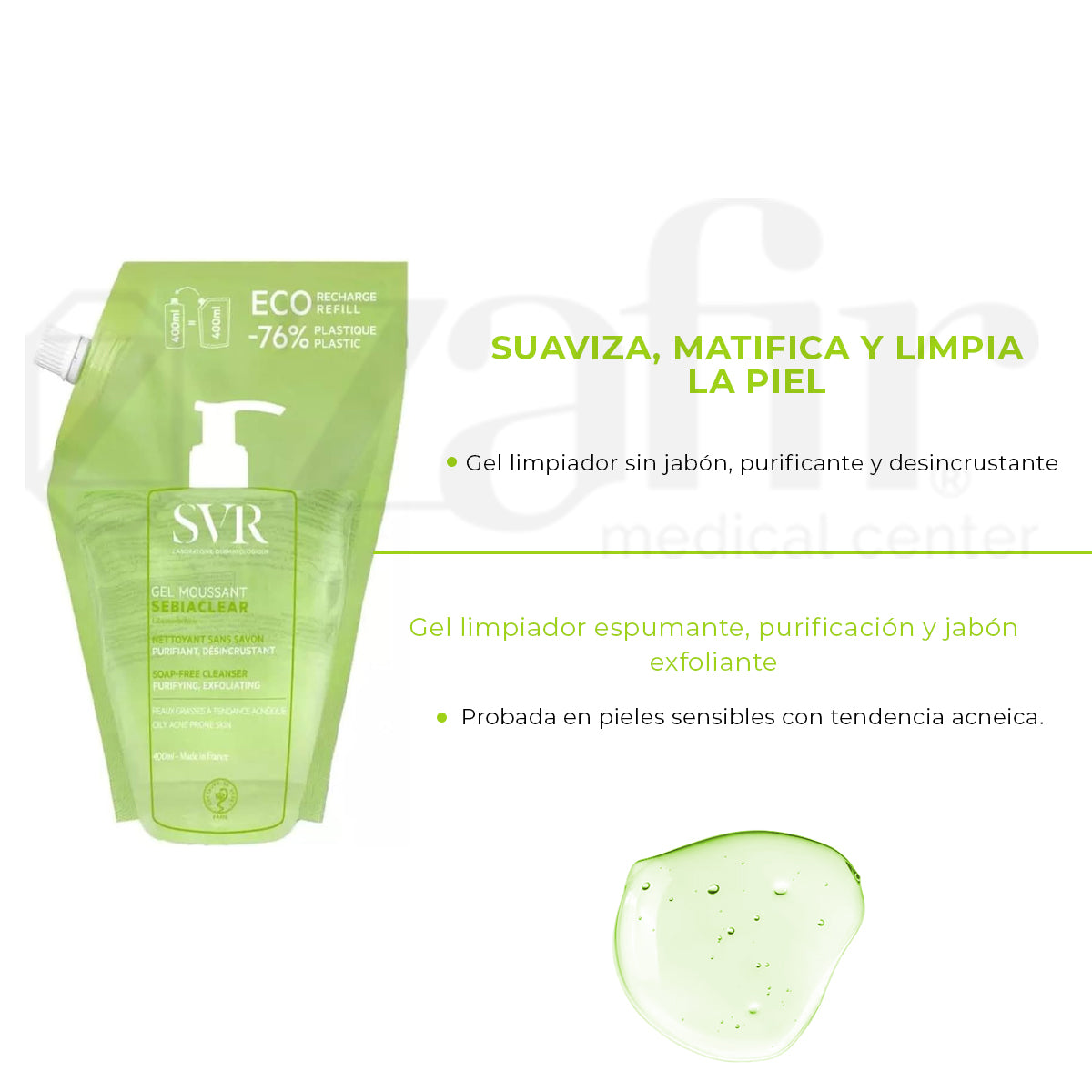 Svr Sebiaclear Gel Moussant 400ml Eco-refil