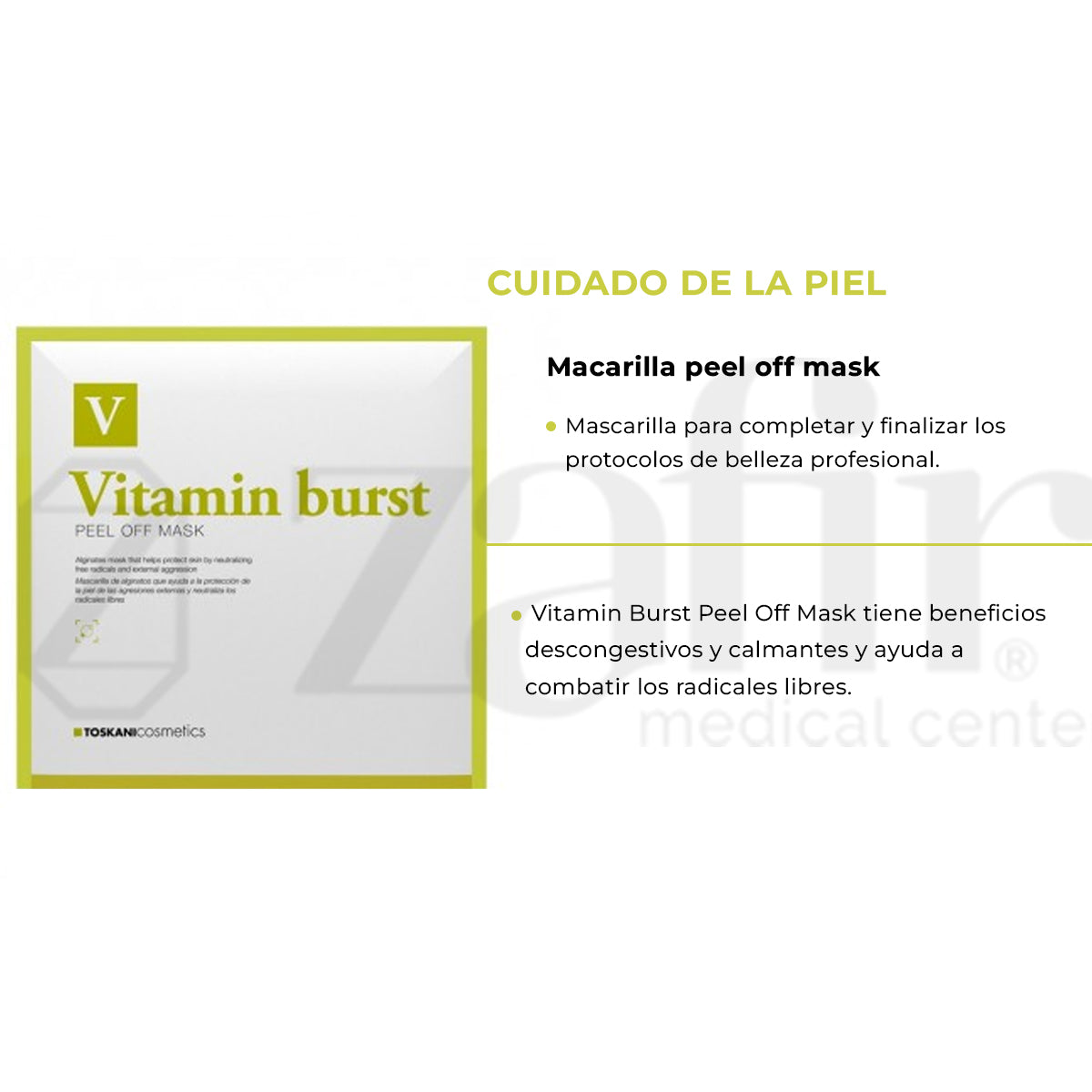 Mascarilla Facial Toskani Vitamin Burst Nutrición Completa