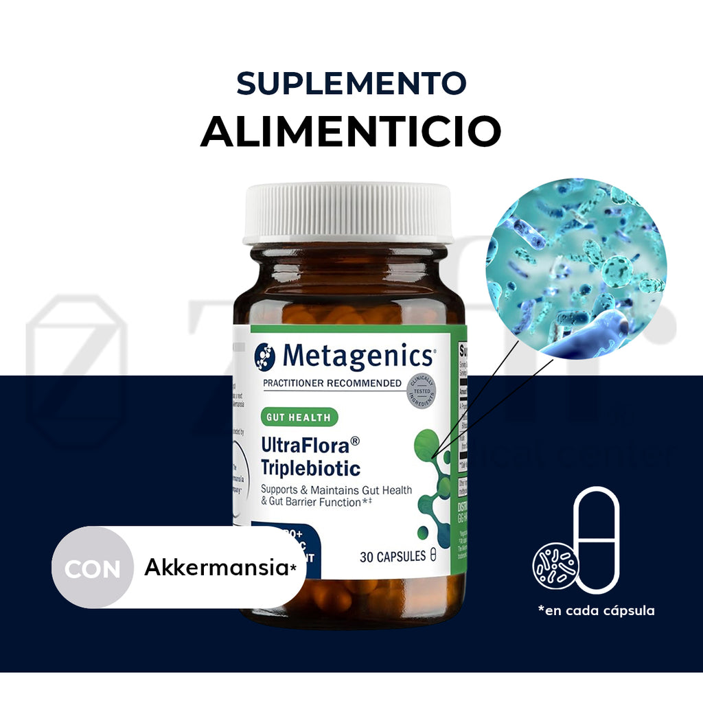 Metagenics UltraFlora Triplebiótico con Akkermansia