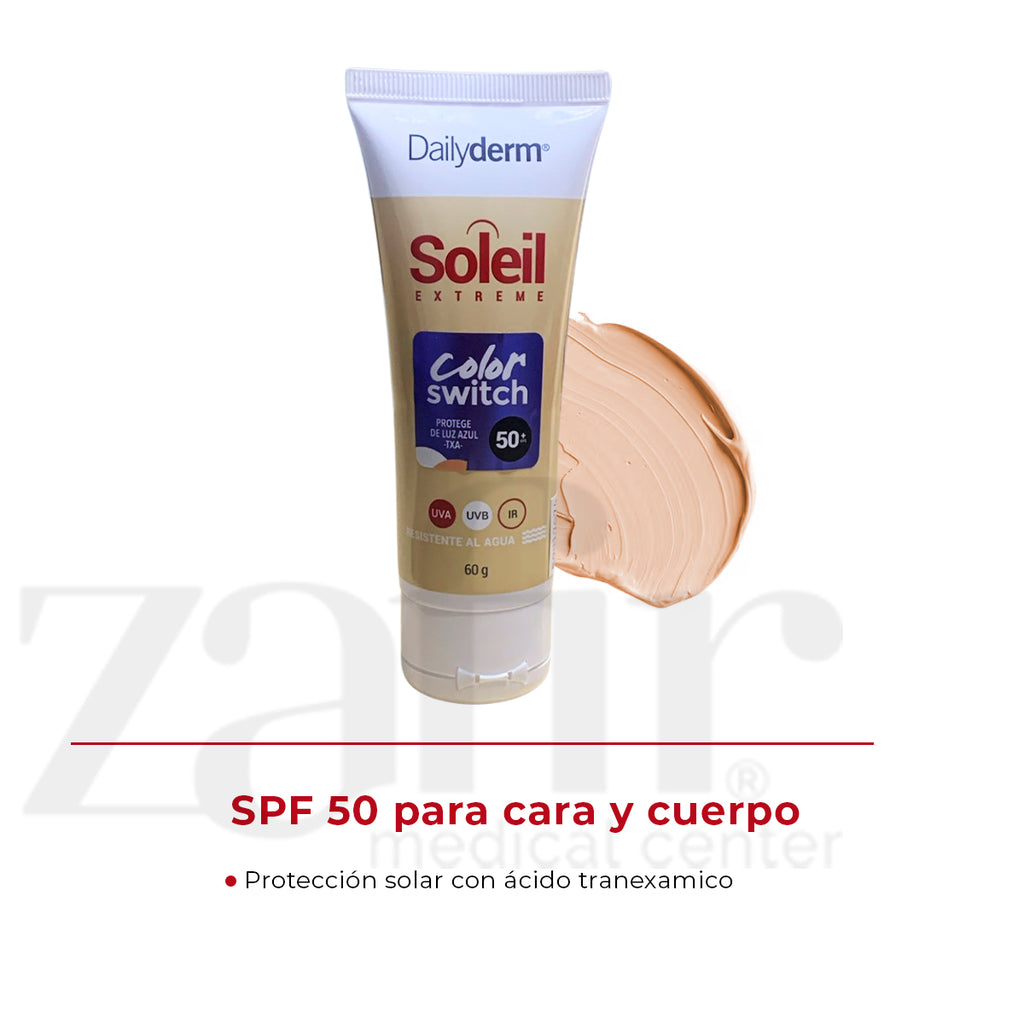 Dailyderm Soleil Extreme Color Switch SPF50 / 60 g Con Ácido Tranexámico.