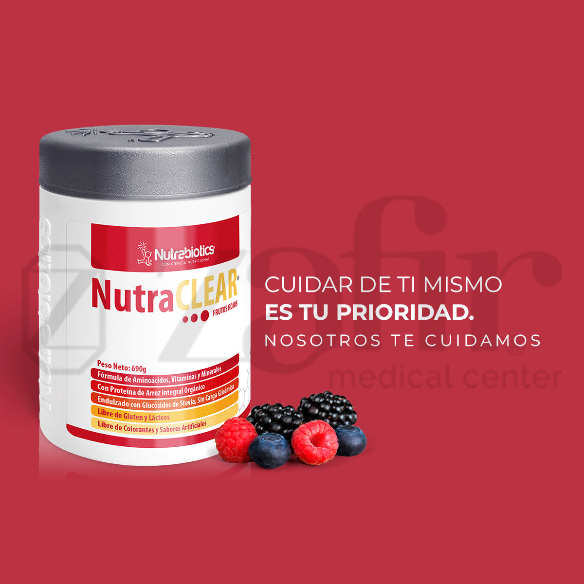 Nutrabiotics NutraCLEAR Frutos Rojos (690 g)