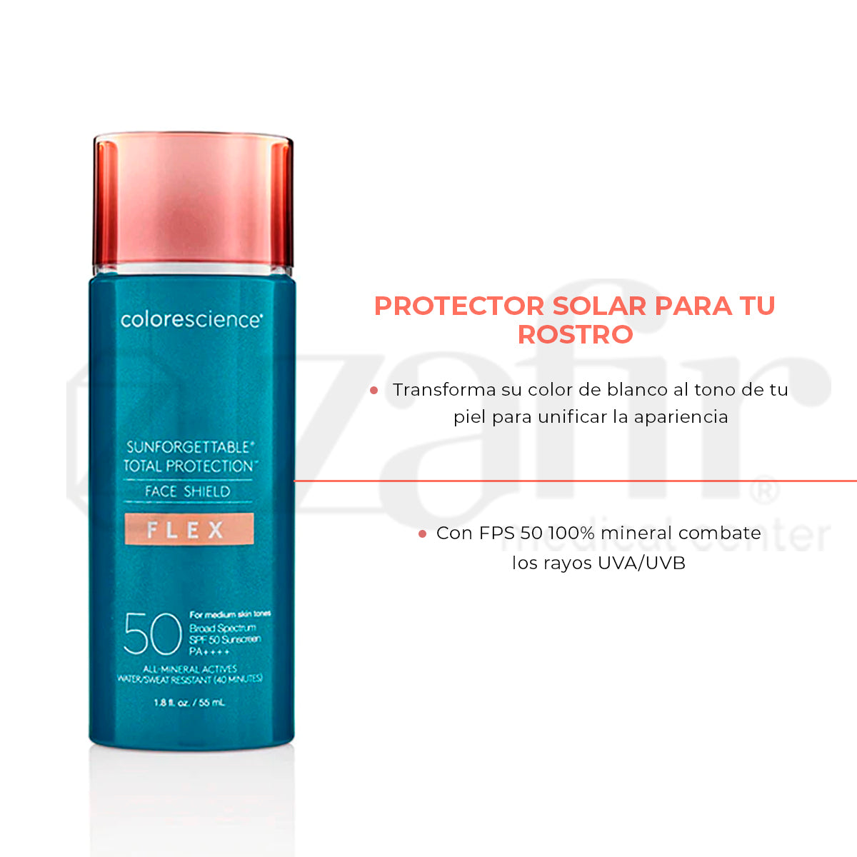 Protector Solar Mineral Colorescience Sunforgettable Total Protection Face Shield Flex Medium 55mL