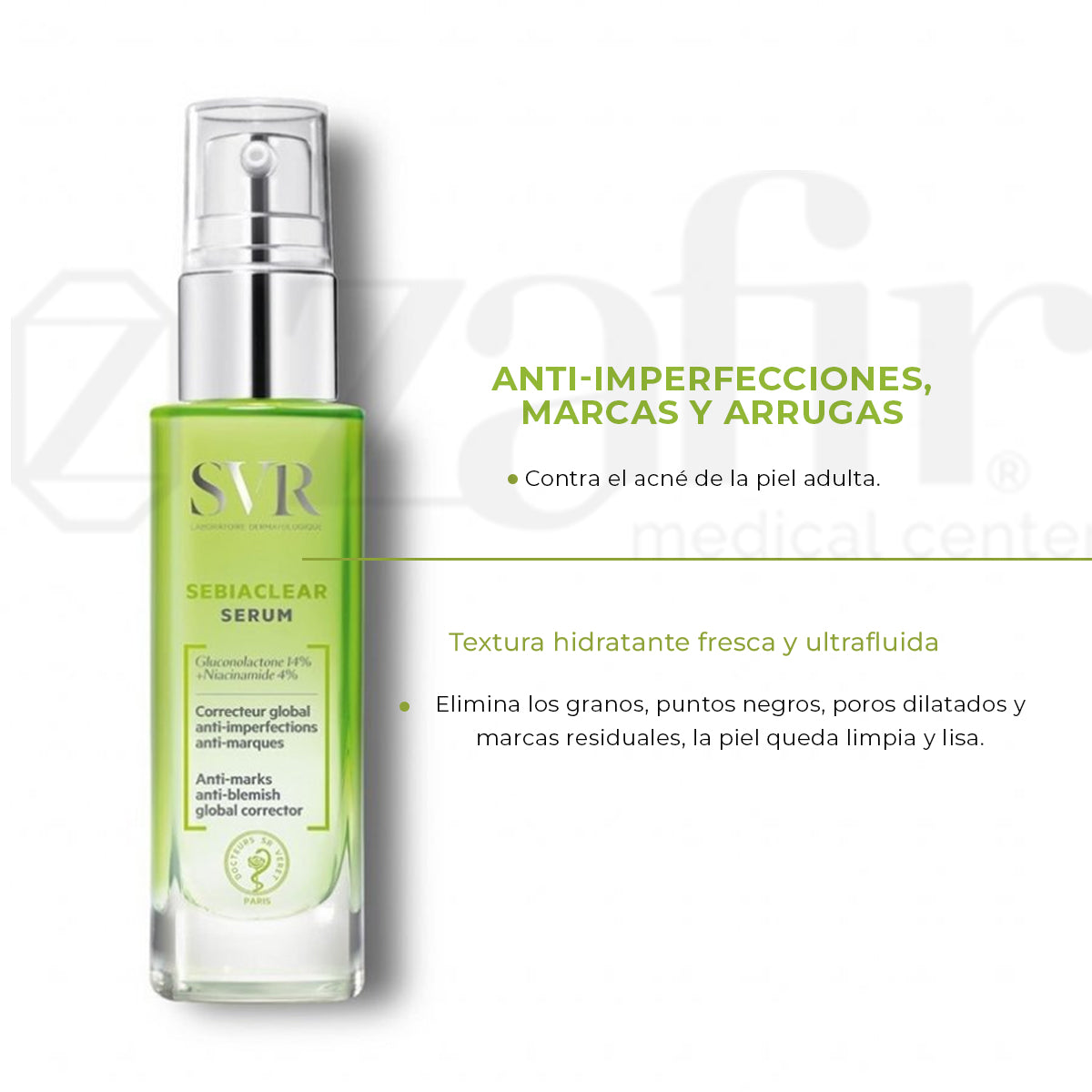 Suero Anti Imperfecciones Serum Sebiaclear SVR Para Piel Grasa