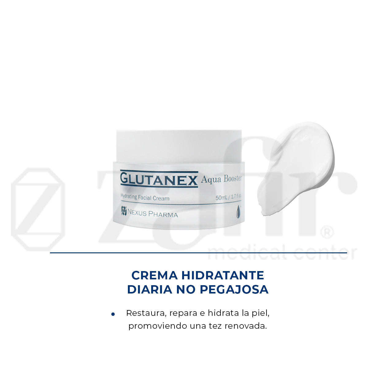 Crema Glutanex Aqua Booster Reparadora con efecto Hidratante y Antioxidante