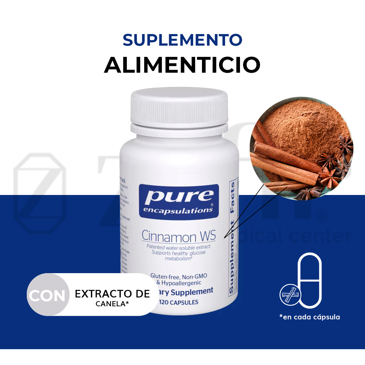 Pure encapsulations Cinnamon WS  120 cap