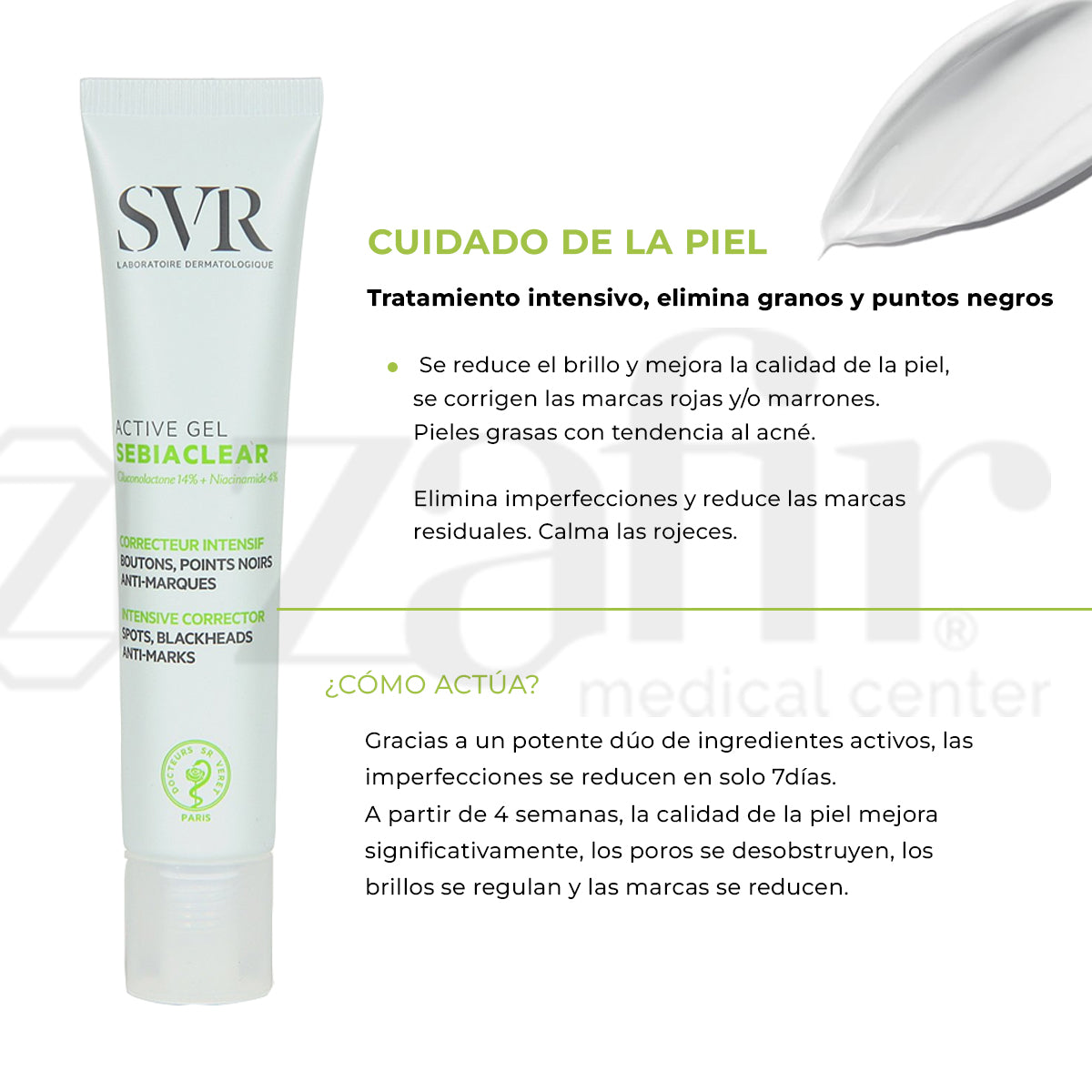 Corrector Intensivo Svr Sebiaclear Active Piel Grasa - Acne - Zafir Medical Center