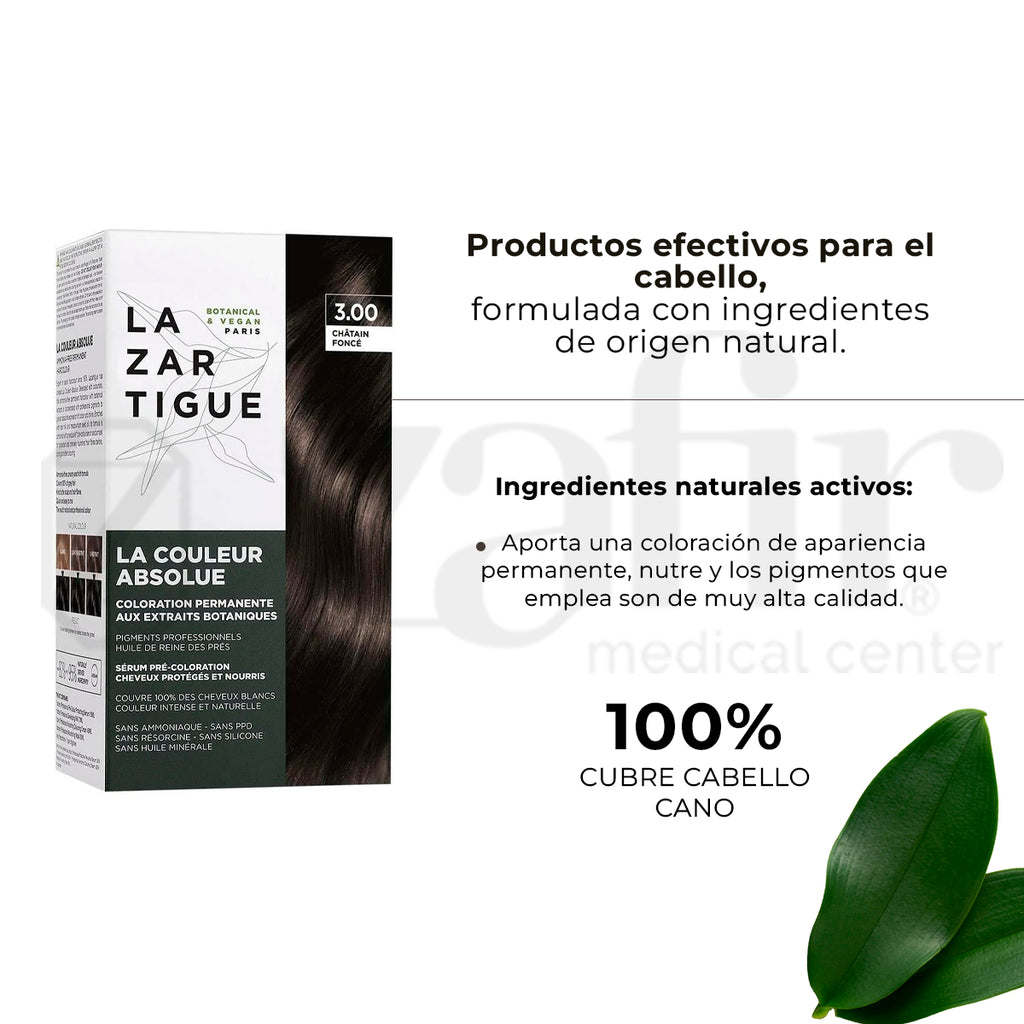 Tinte Castaño Oscuro Lazartigue Couleur 3.00 Sin Amoniaco