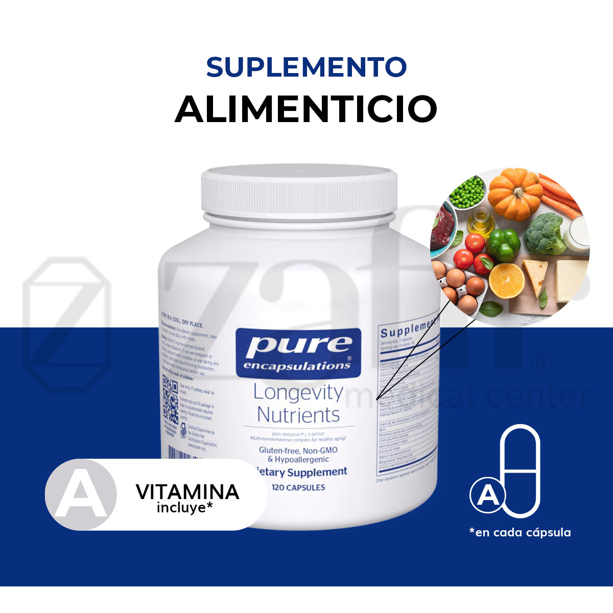 Pure Encapsulations Longevity Nutrients 120 Cápsulas.