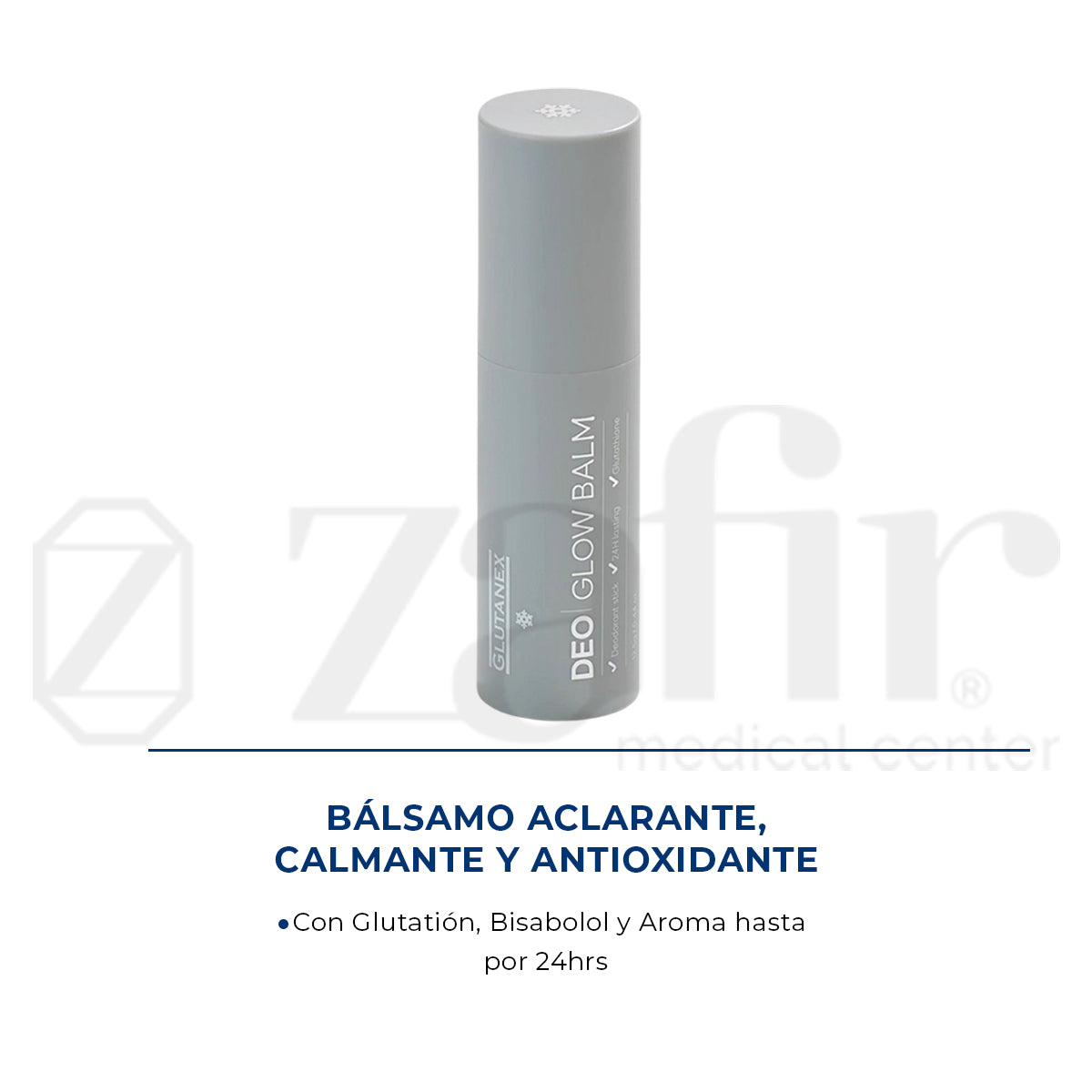 Glutanex Glow Balm Deo Bálsamo Aclarante Bálsamo Aclarante, Calmante y Antioxidante Axilar con Glutatión