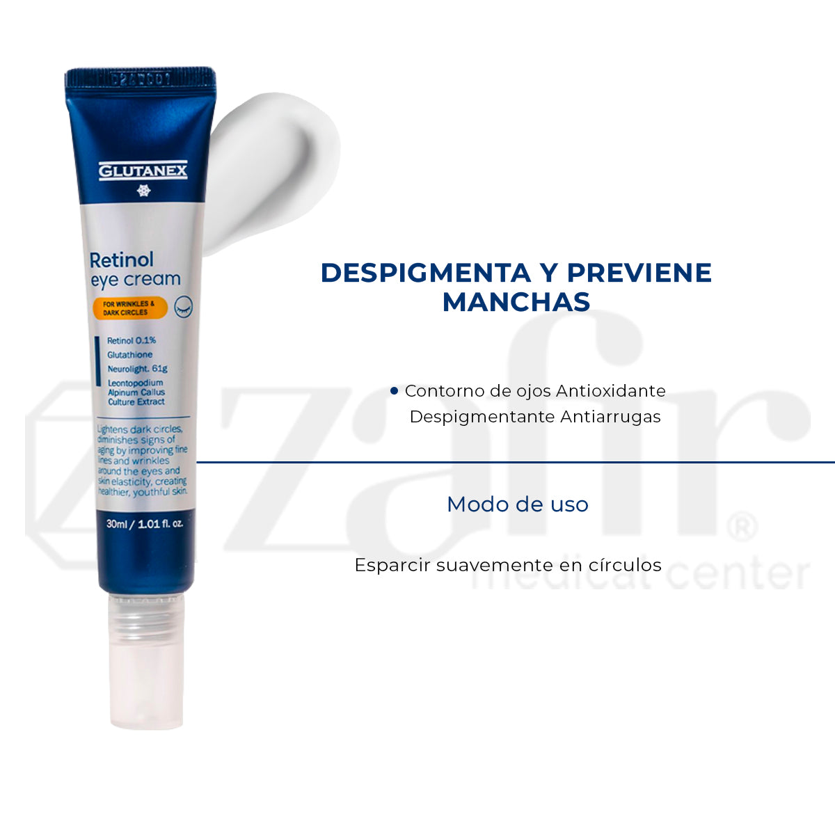 Crema Contorno Ojos Glutanex Retinol Eye Cream Despigmetante