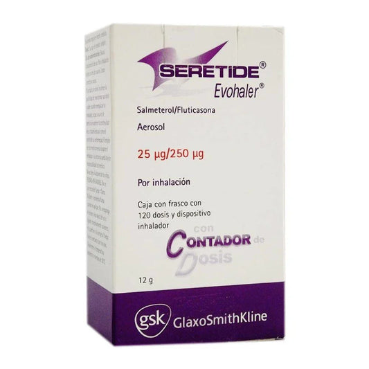 SERETIDE EVOHALER 120 DOSIS 25/250 MCG | SALMETEROL / FLUTICASONA