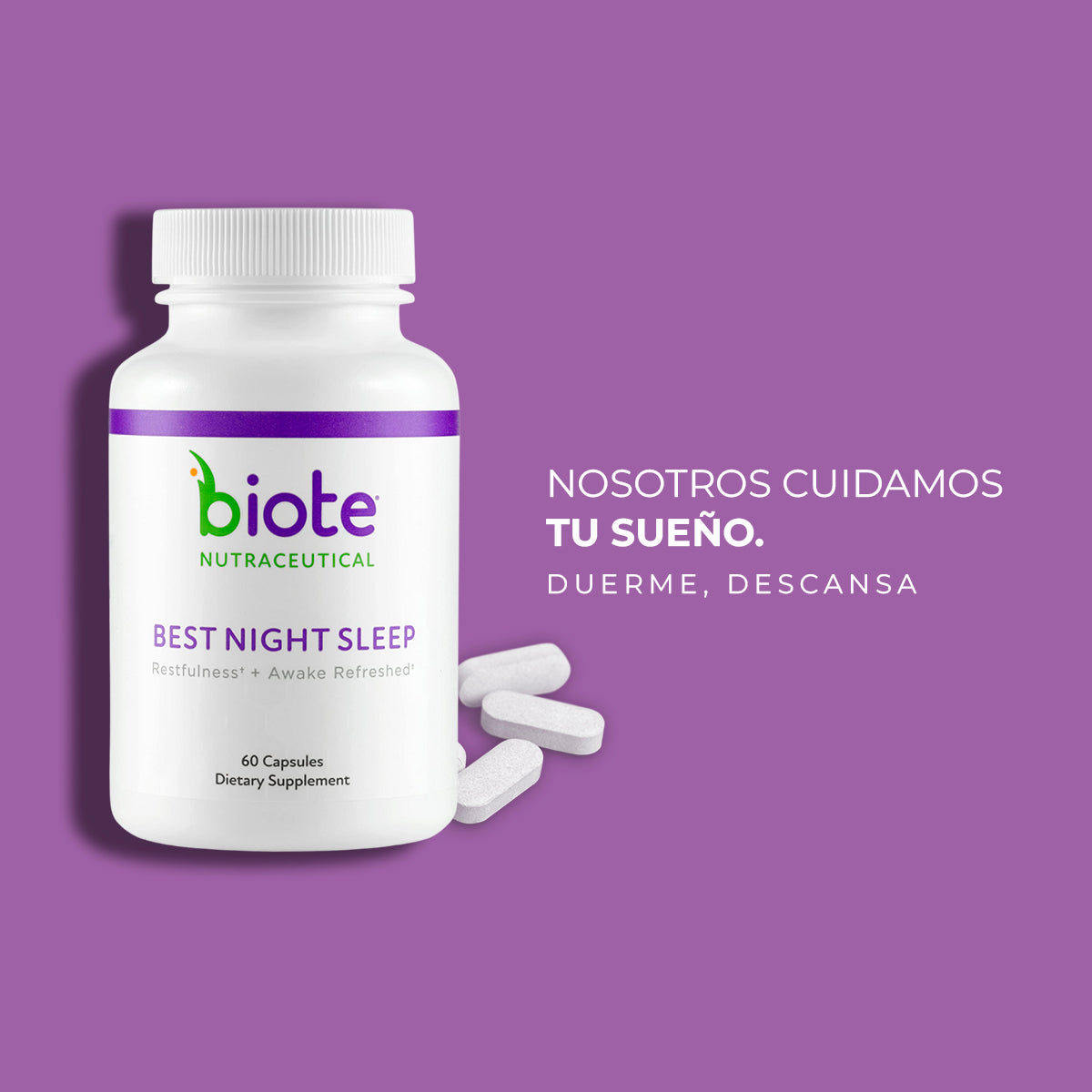 Biote - Best Night Sleep (60 capsulas) Mejor Sueño Nocturno