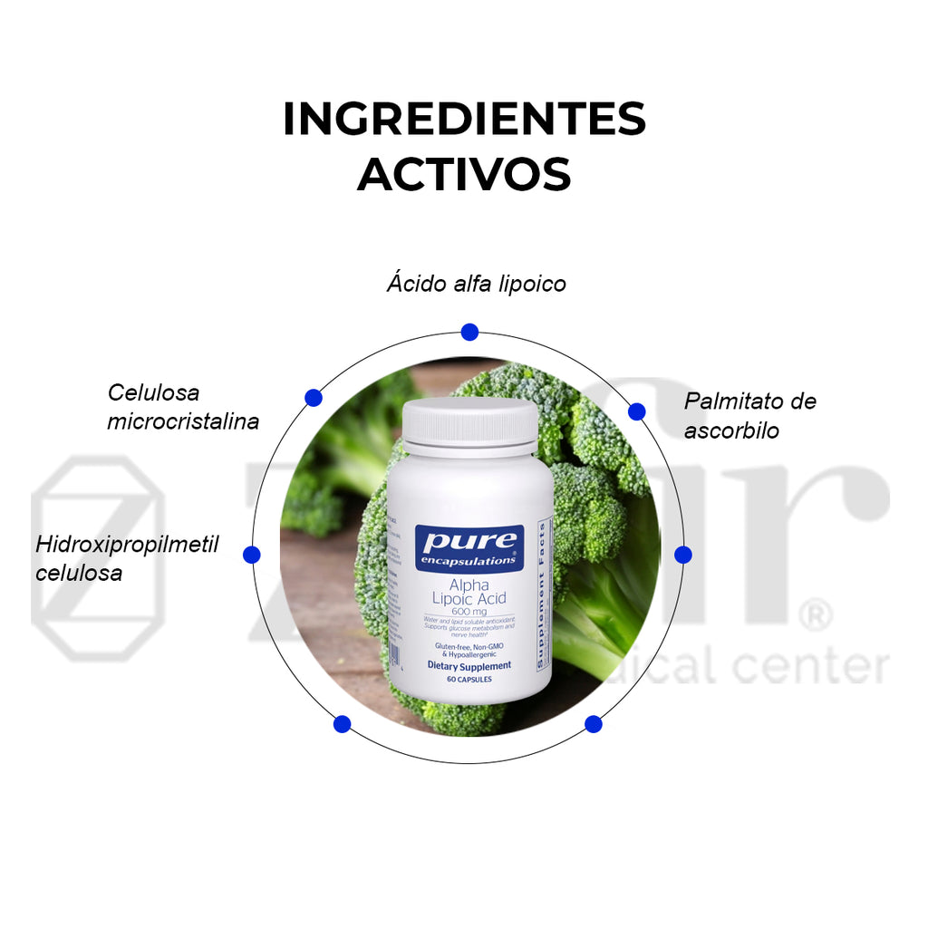 Pure Encapsulations Alpha Lipoic Acid 600 mg / 60 cápsulas