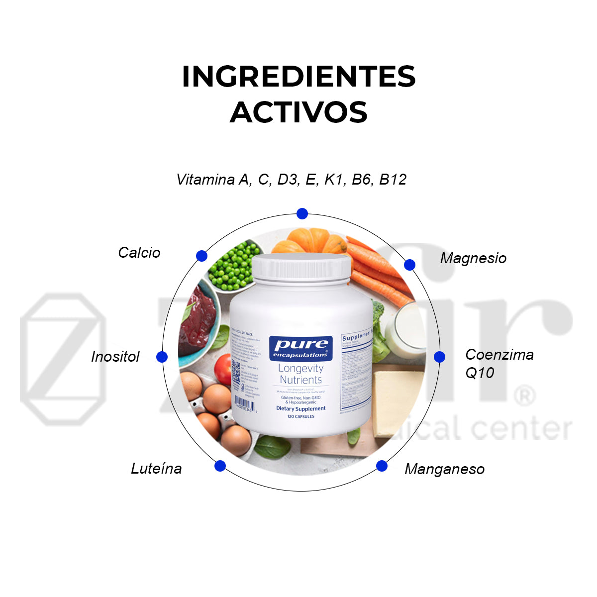 Pure Encapsulations Longevity Nutrients 120 Cápsulas.