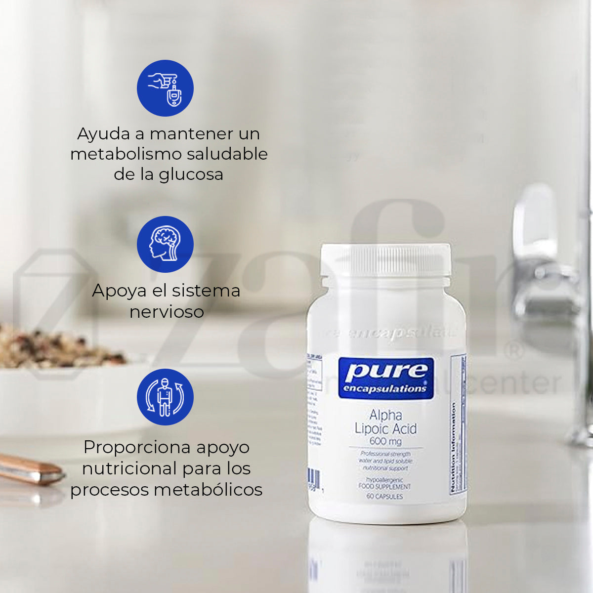 Pure Encapsulations Alpha Lipoic Acid 600 mg / 60 cápsulas