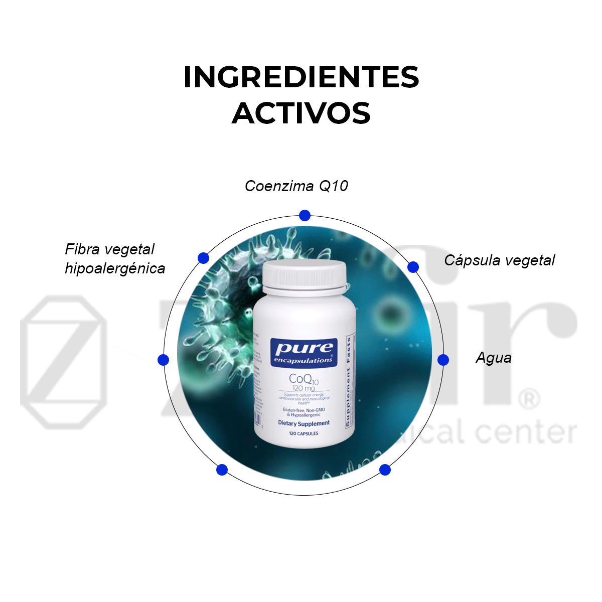 Pure encapsulations CoQ10 120 MG 30 capsulas