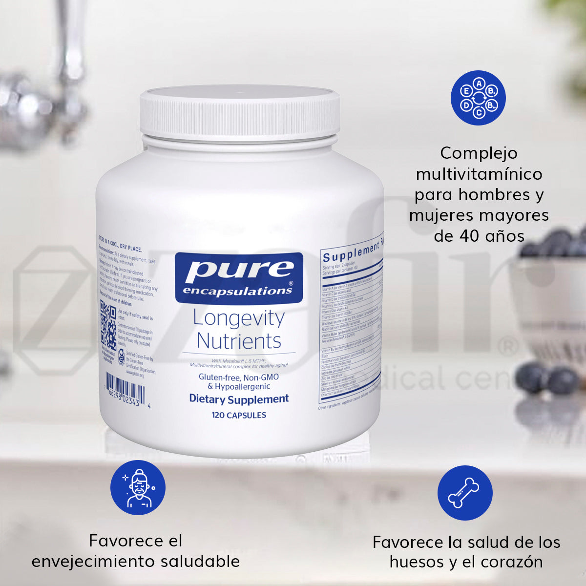 Pure Encapsulations Longevity Nutrients 120 Cápsulas.